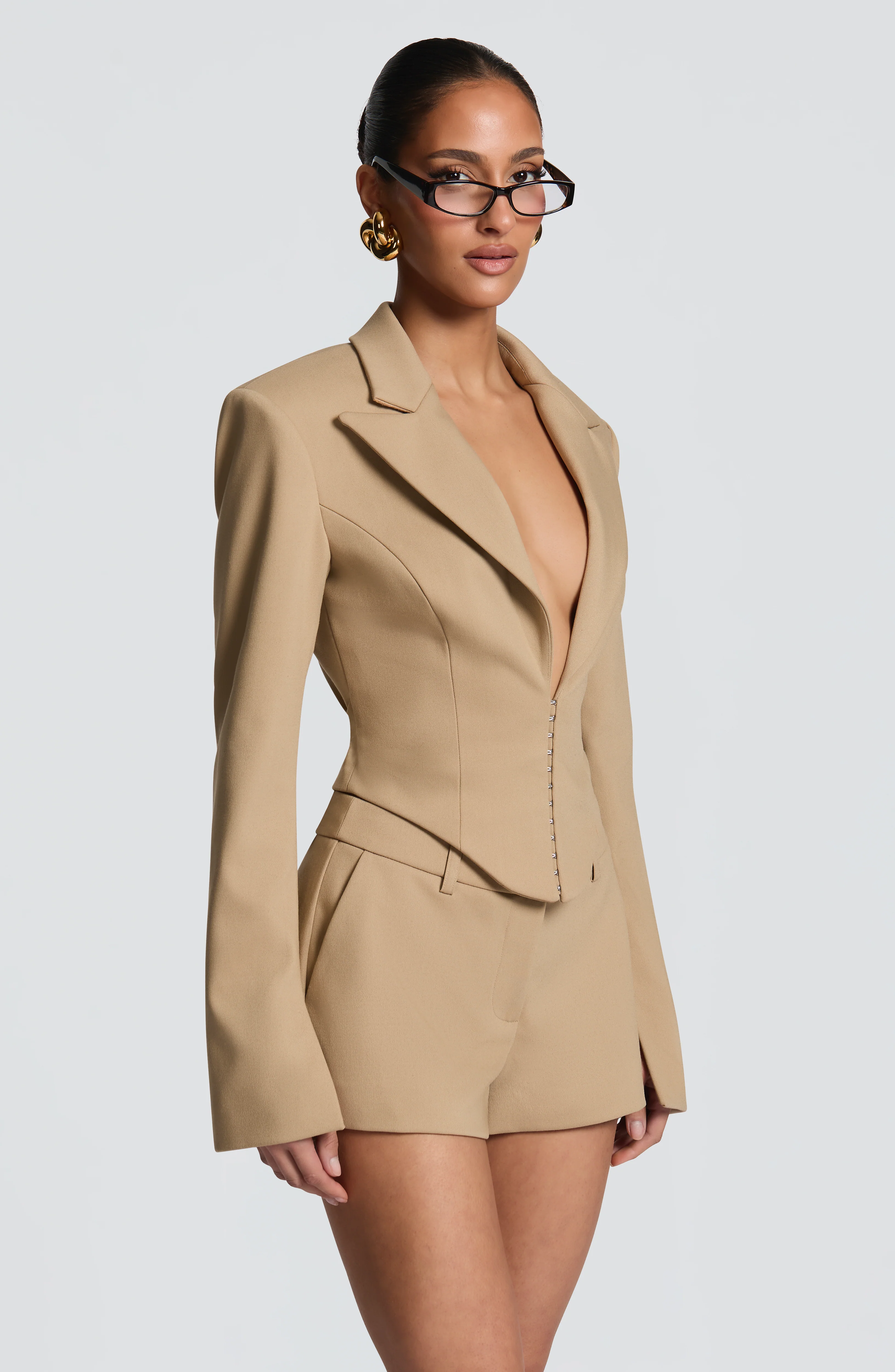 Agatha Cropped Blazer - Sand