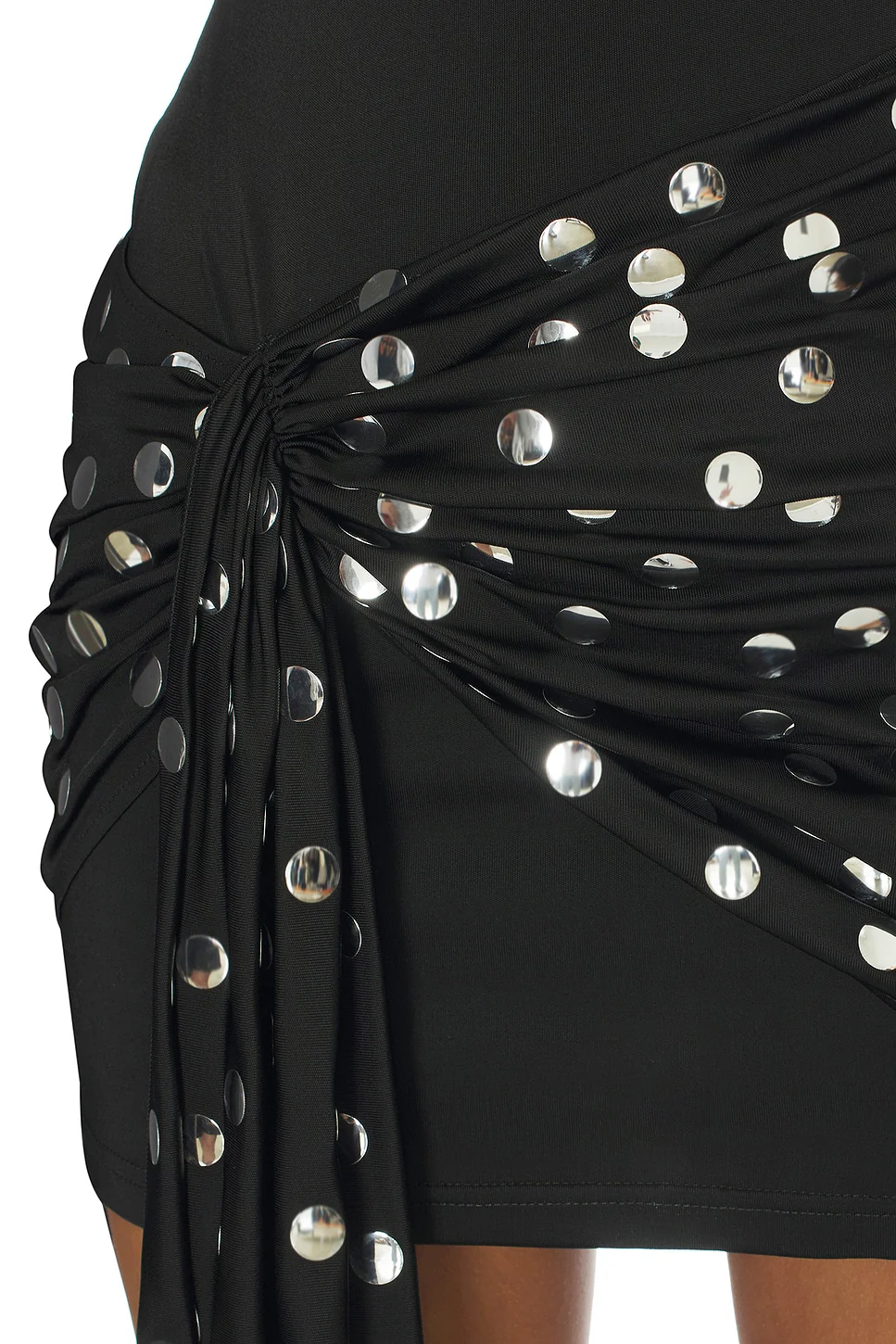 Polka Dot Overlay Detail Mini Dress