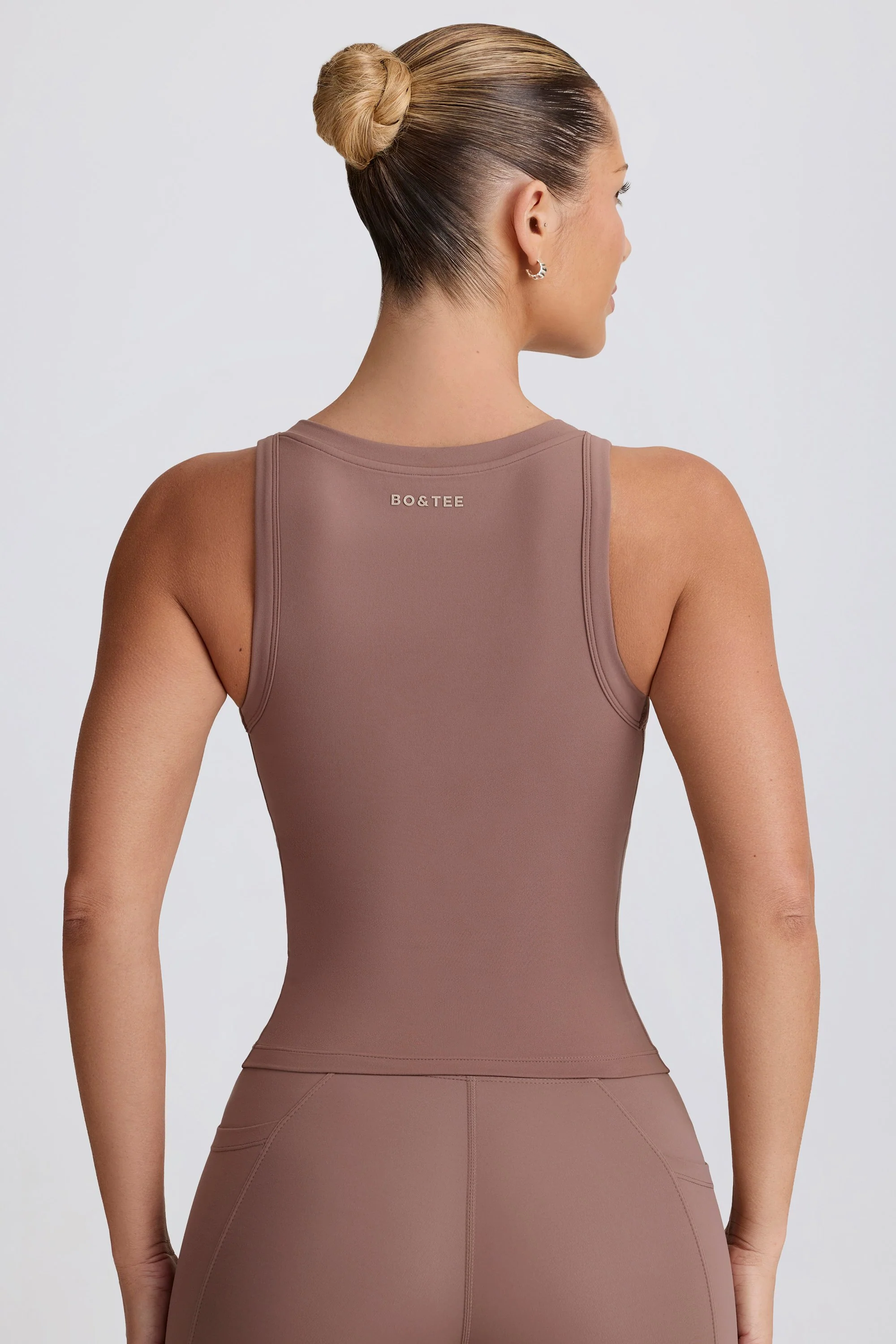 Soft Active V-Neck Tank Top in Mocha