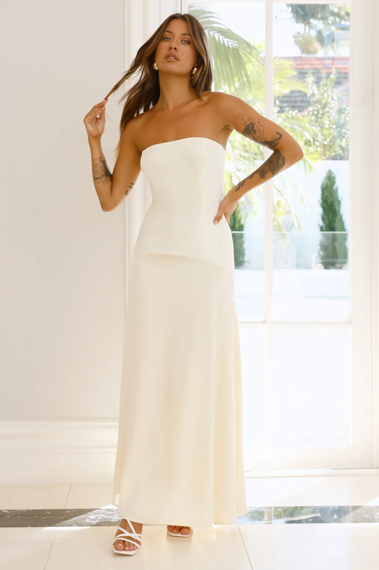 Daydream Darling Strapless Maxi Dress Yellow
