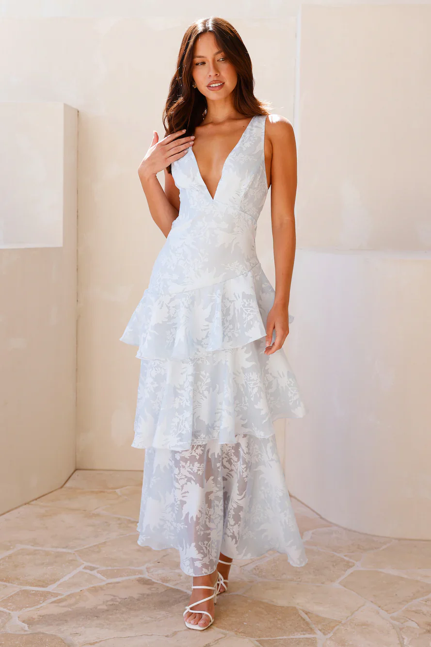 Autumn Love Maxi Dress Blue - luluinthesky