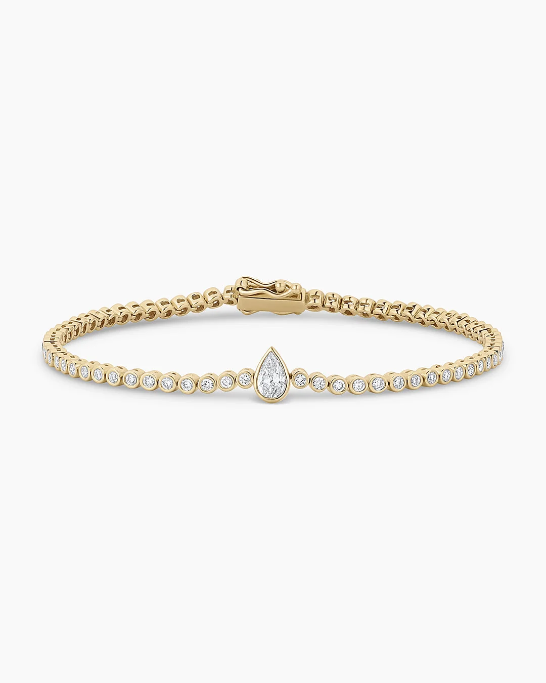 14K Lab Grown Diamond Pear Tennis Bracelet