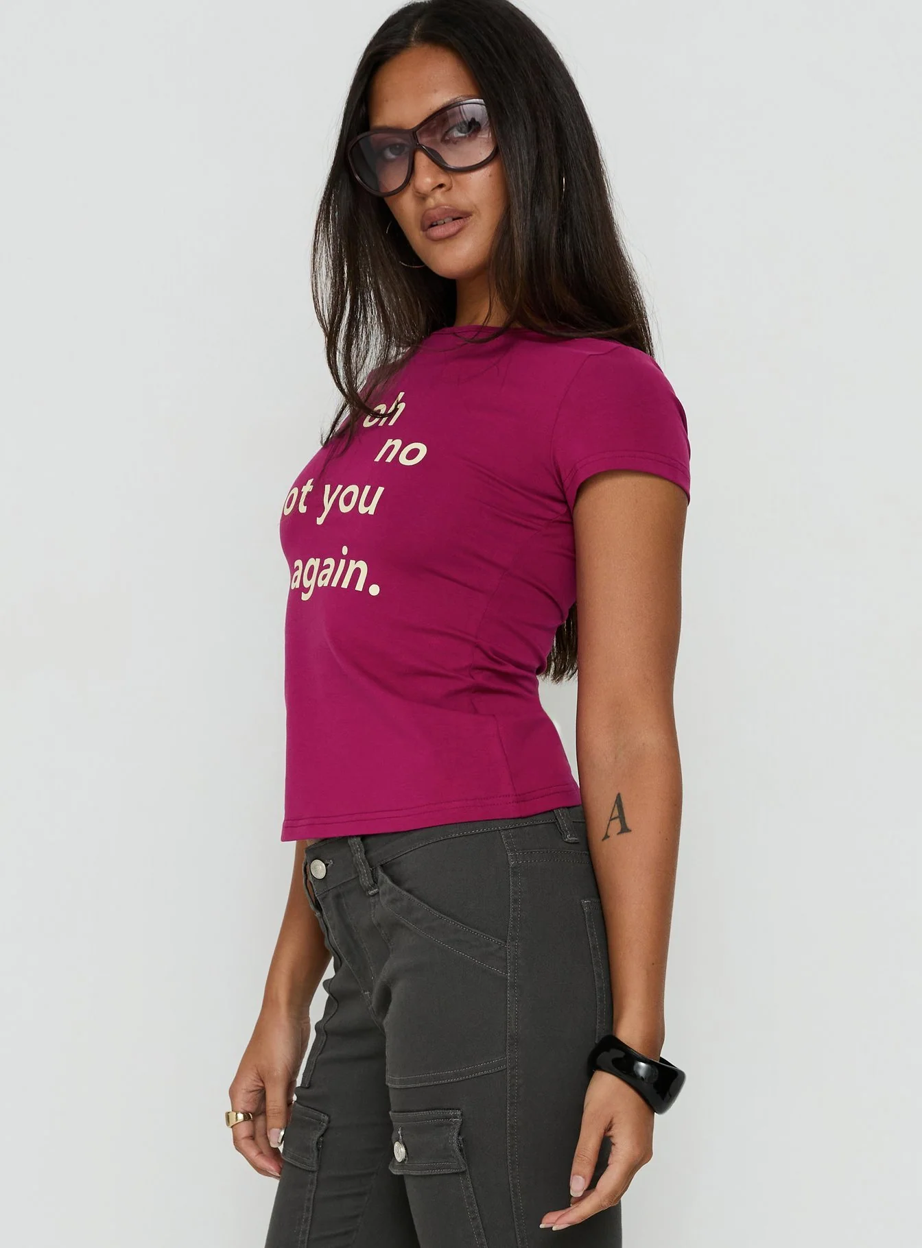 You Again Graphic Top Plum