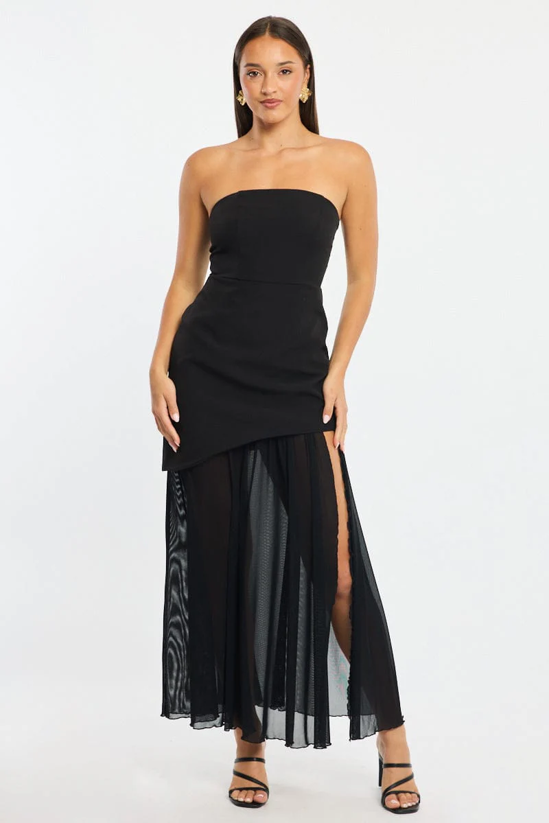 Black Maxi Dress Strapless