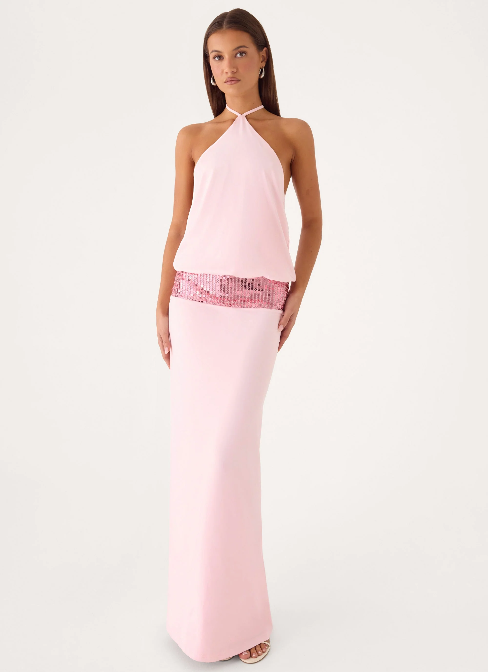 Marcie Halter Maxi Dress - Pink - luluinthesky