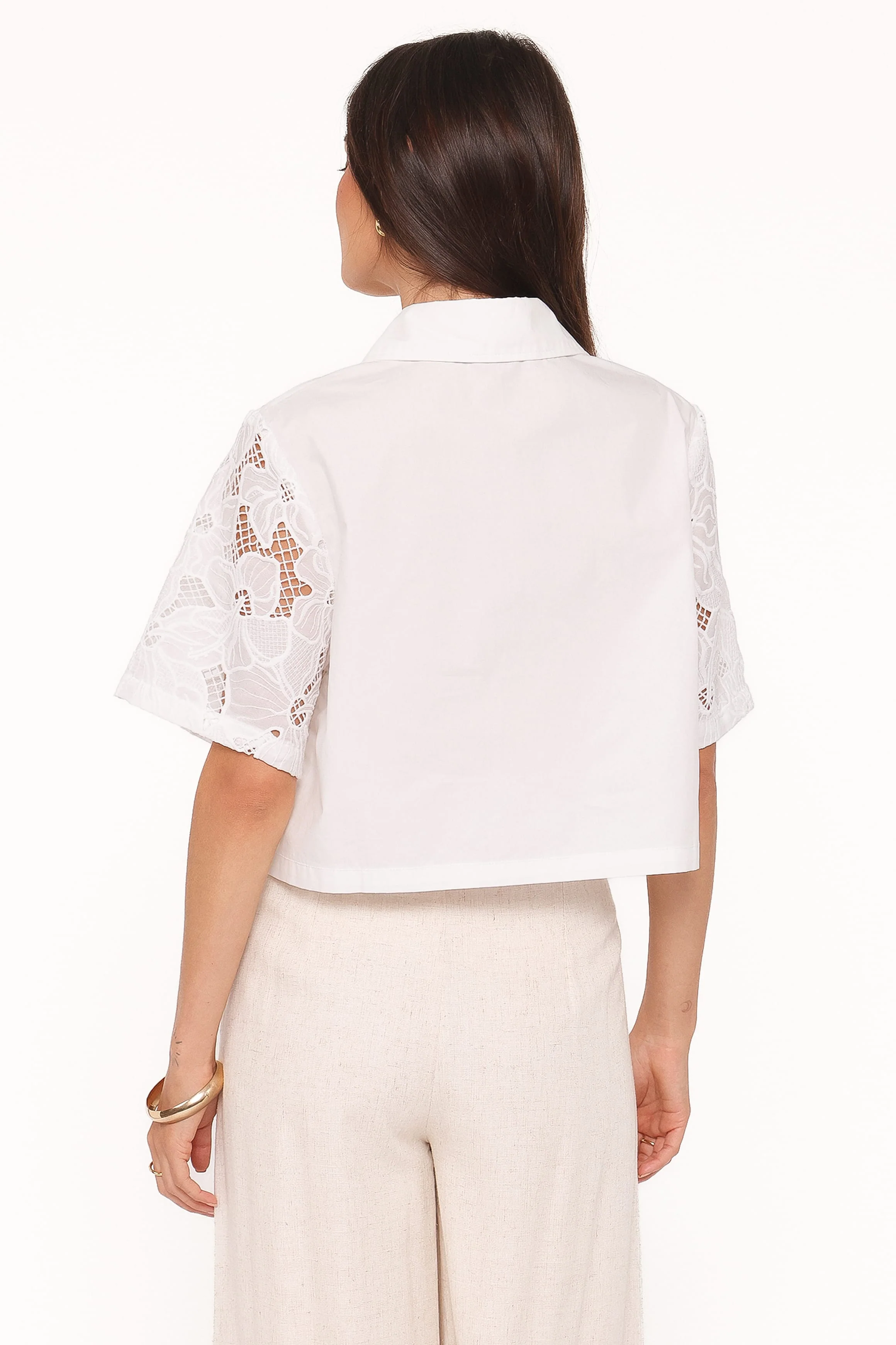 Fidelma Cropped Shirt - White
