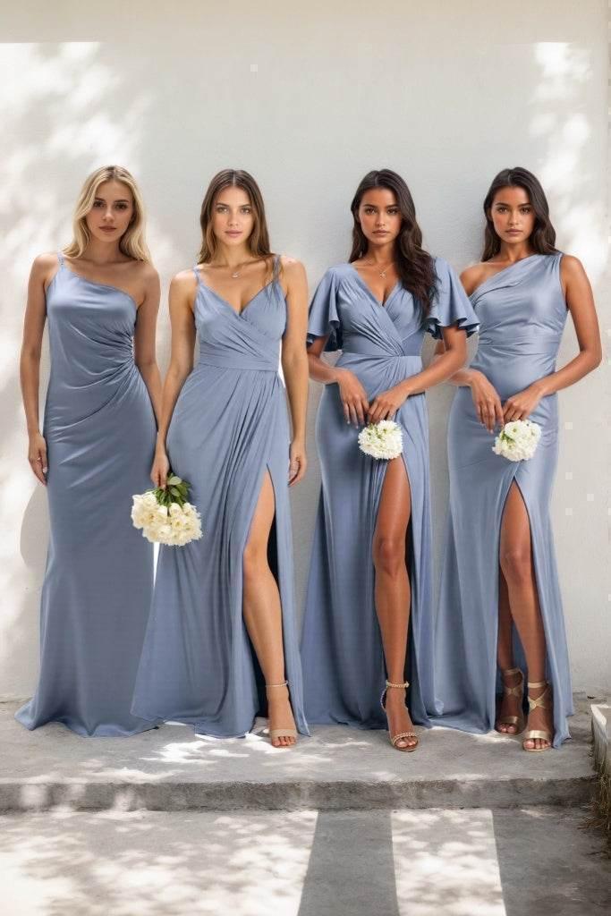 Sheath-Column Maxi Luxe Satin Dress CB0845CS
