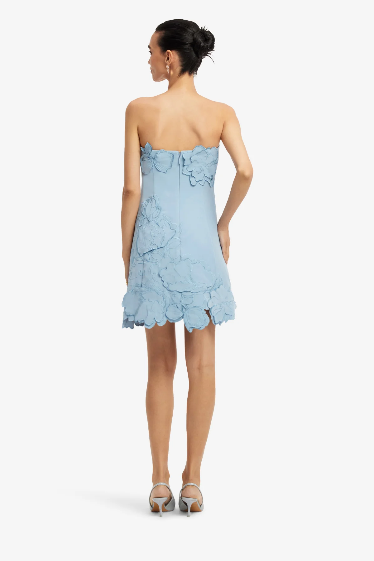 Ayla Appliqué Bustier Mini Dress - Baby Blue
