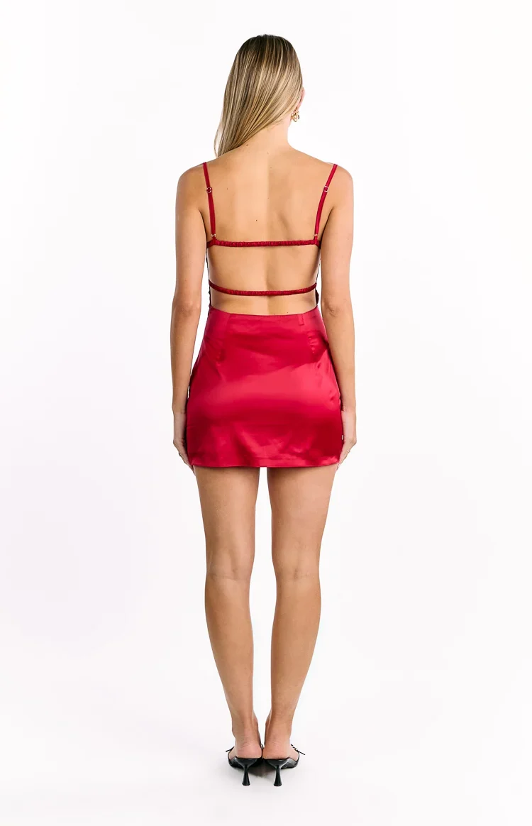 Trouble Wine Mini Dress