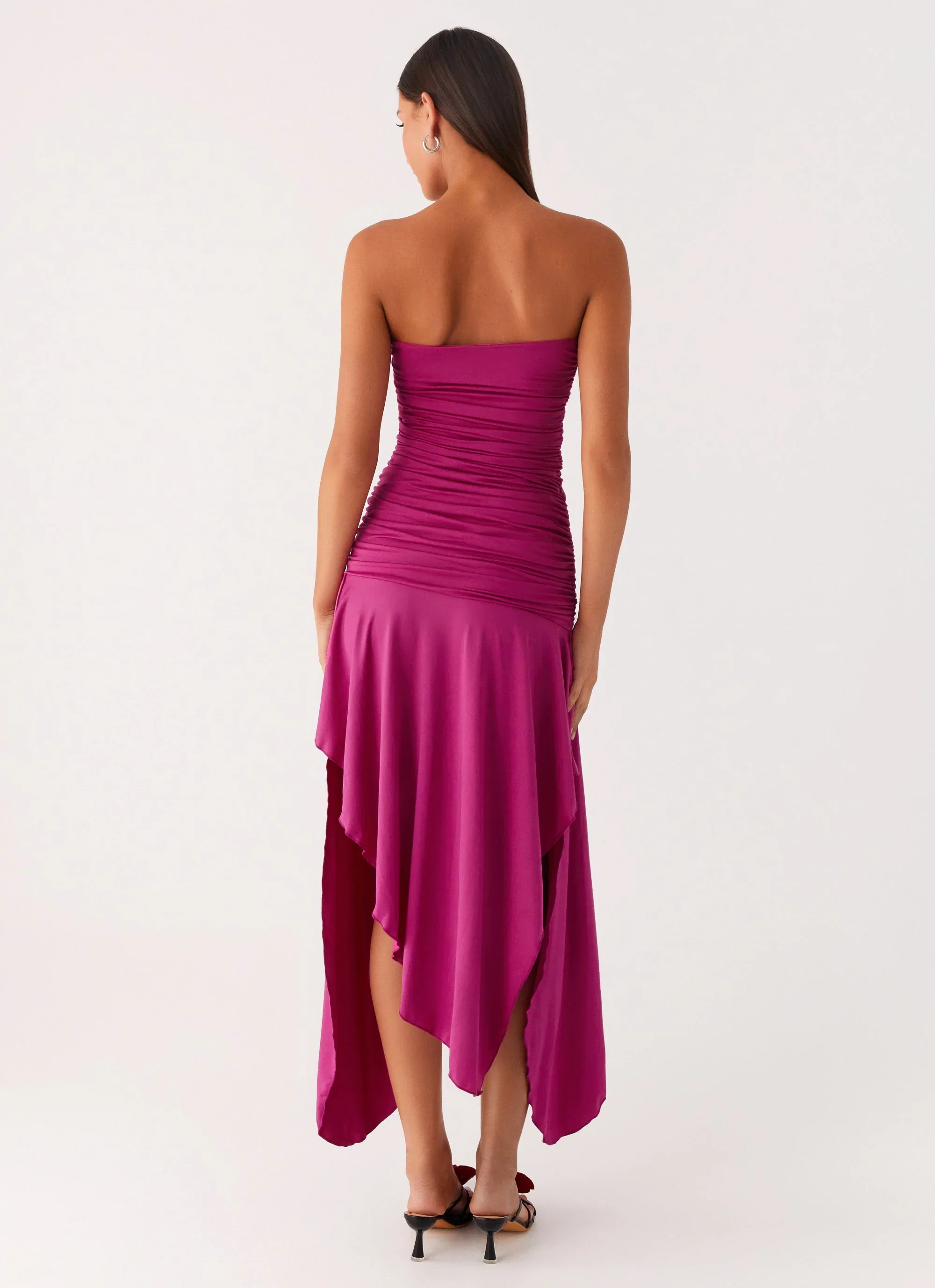 Ora Strapless Maxi Dress - Fuchsia