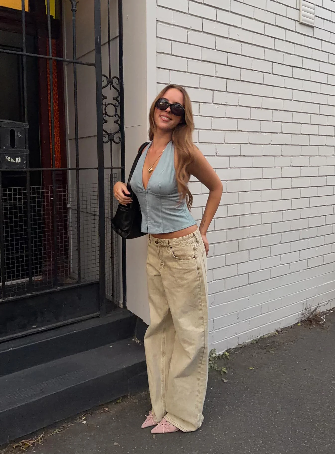 Serenitia Mid Rise Relaxed Jeans Sandy Brown Wash