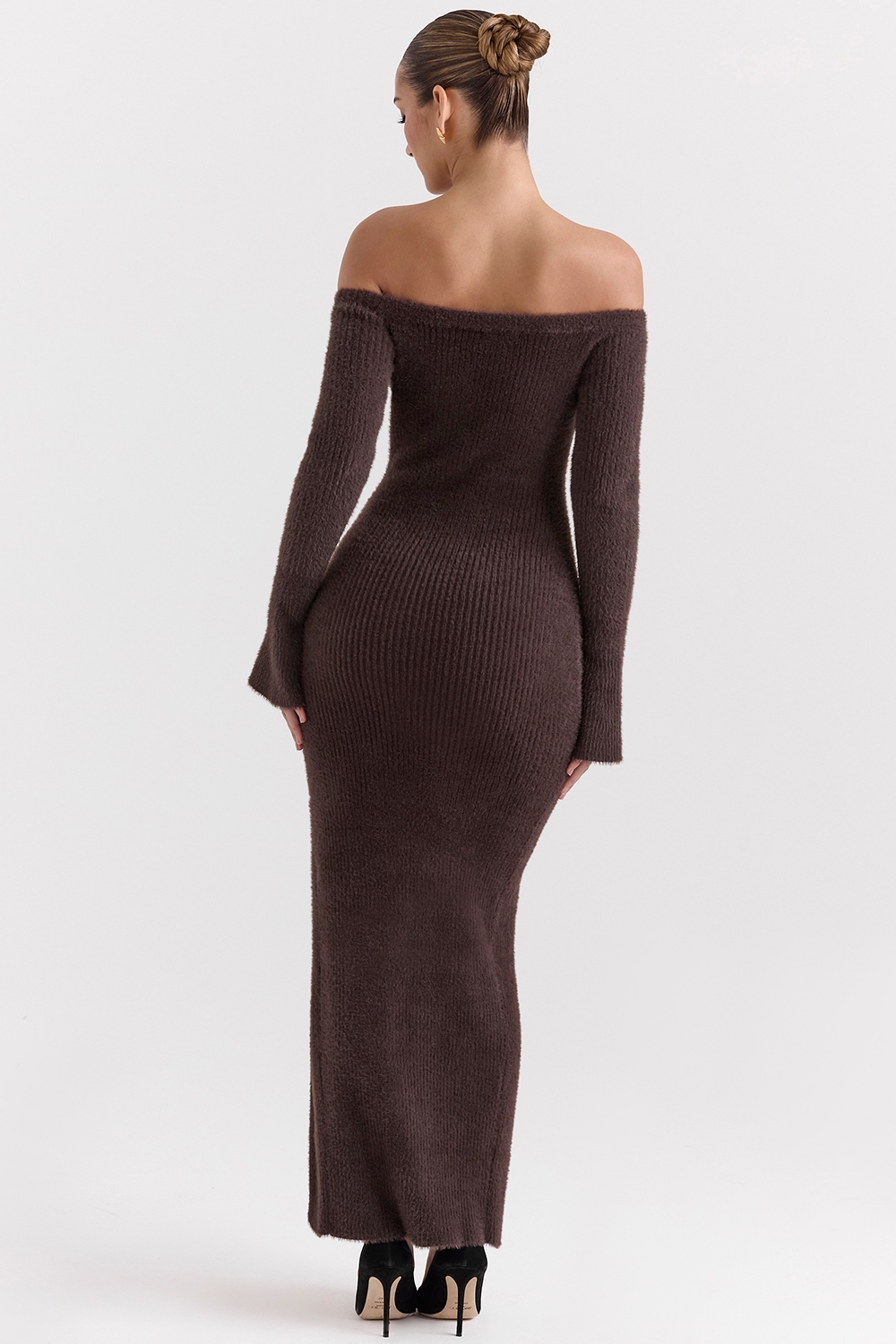 Espresso Knit Off Shoulder Dress