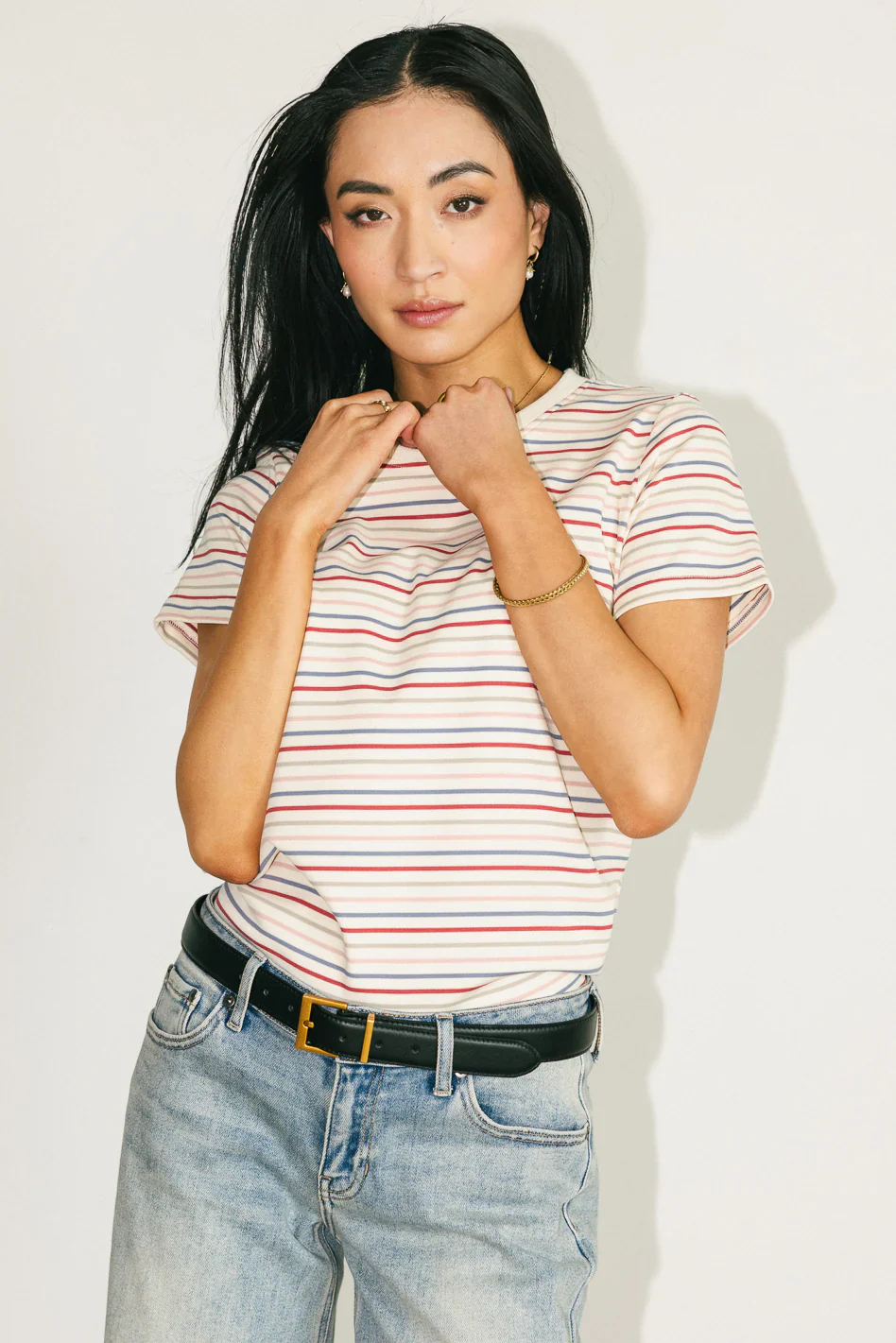 Christopher Striped Tee in Multi