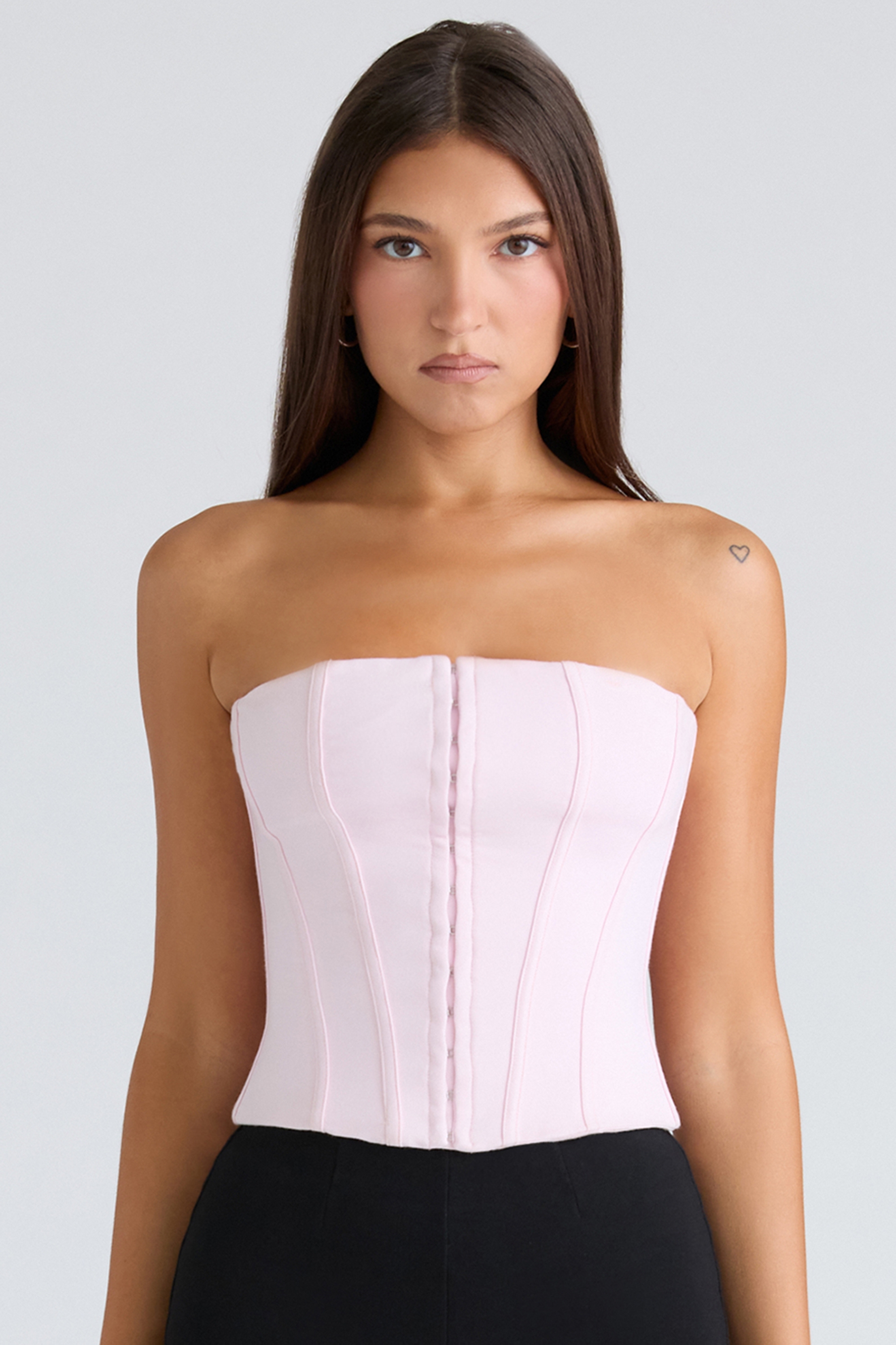 pink stretch corset top
