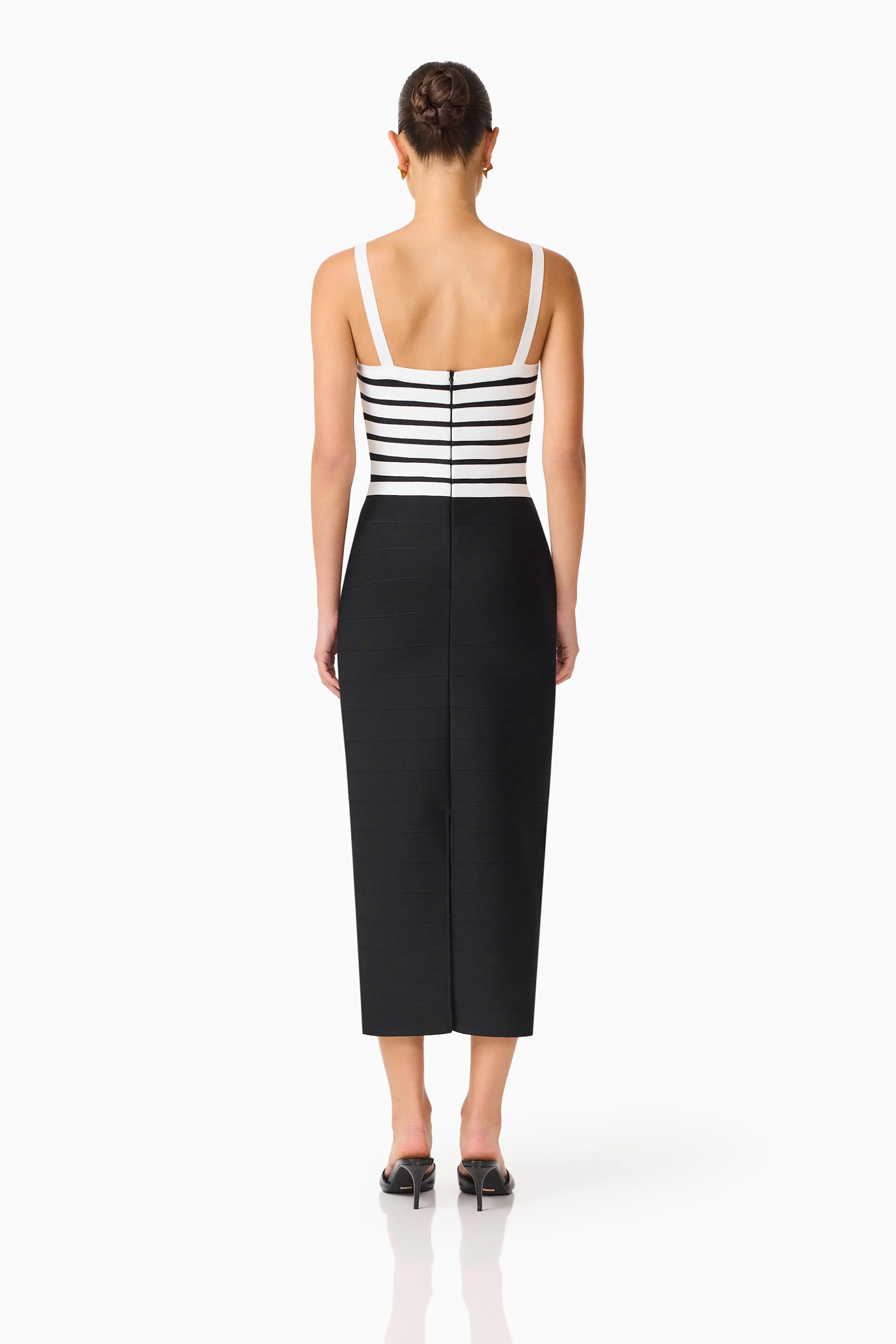Ninette Coulum Midi Dress in Black & White