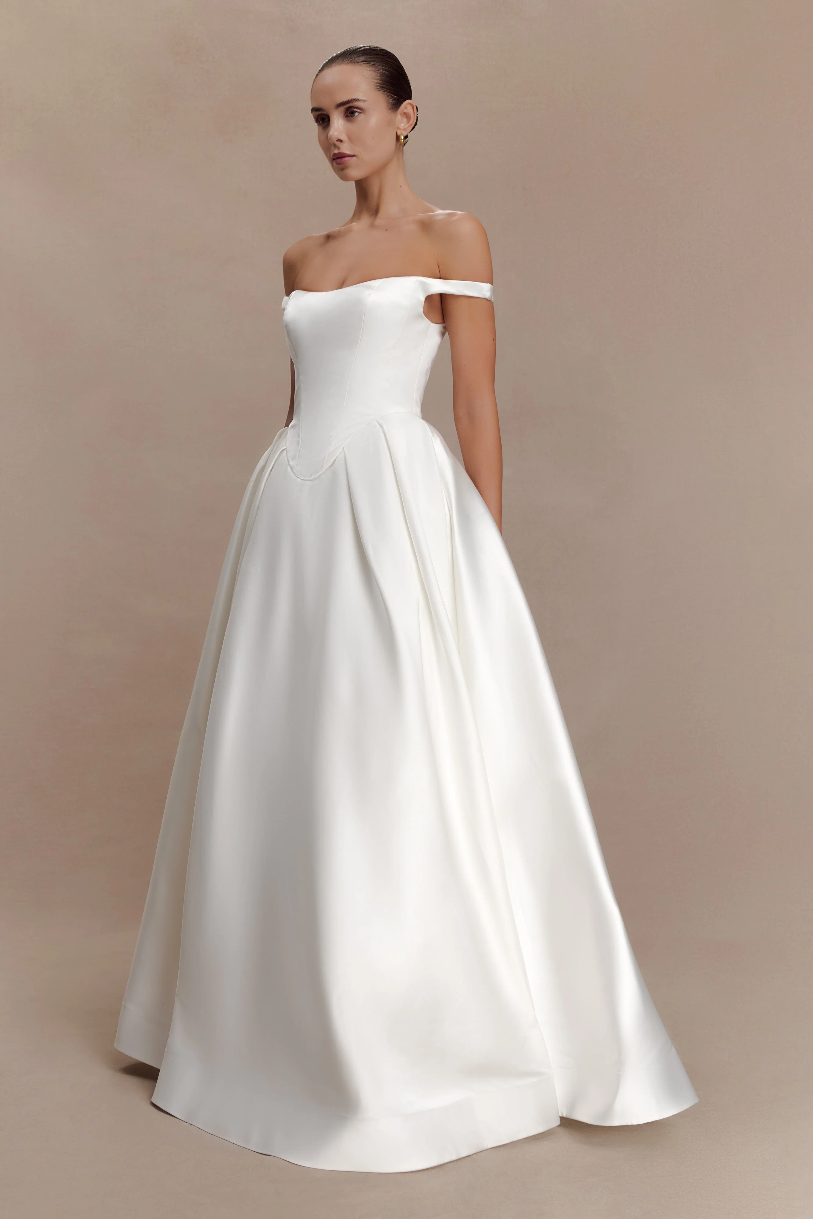 Willow-Off-Shoulder-Satin-Maxi-Gown-White