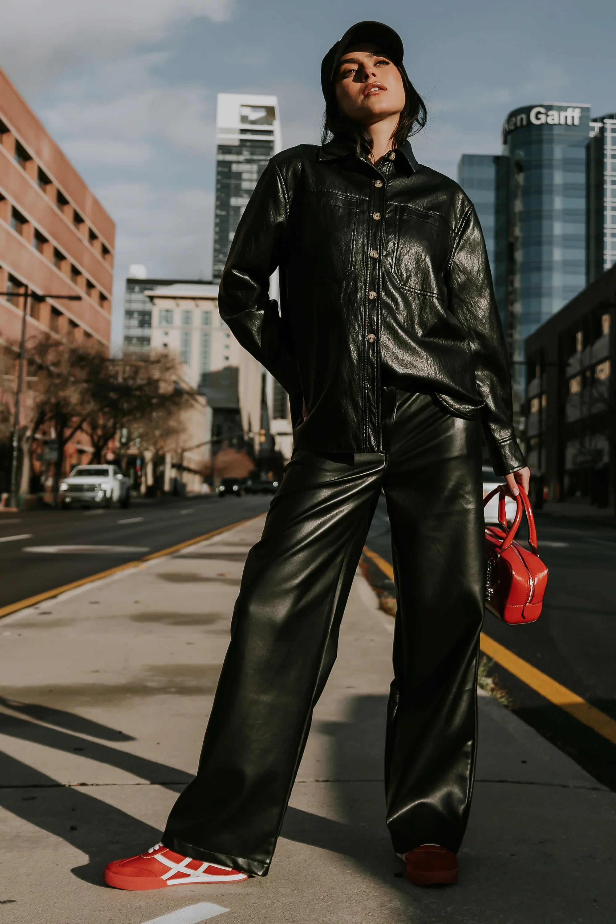 Bruno Vegan Leather Shacket