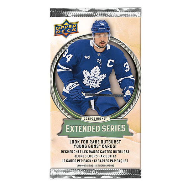 Upper Deck NHL Trading Card Pack Extended Series 2025-26 (1 Pack of 12 Cards)