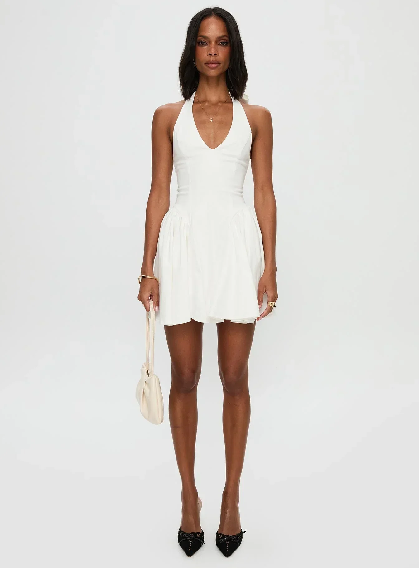 Karisse Halter Mini Dress White