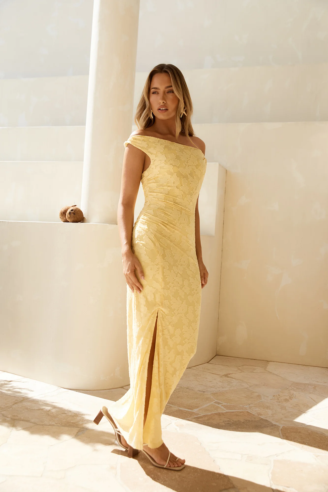 Breeze Of Pink Maxi Dress Yellow - luluinthesky