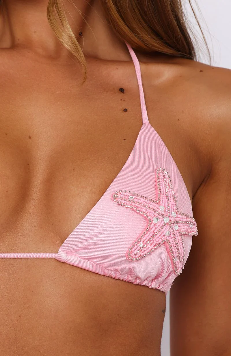 Starry Shores Bikini Top Blush Pink