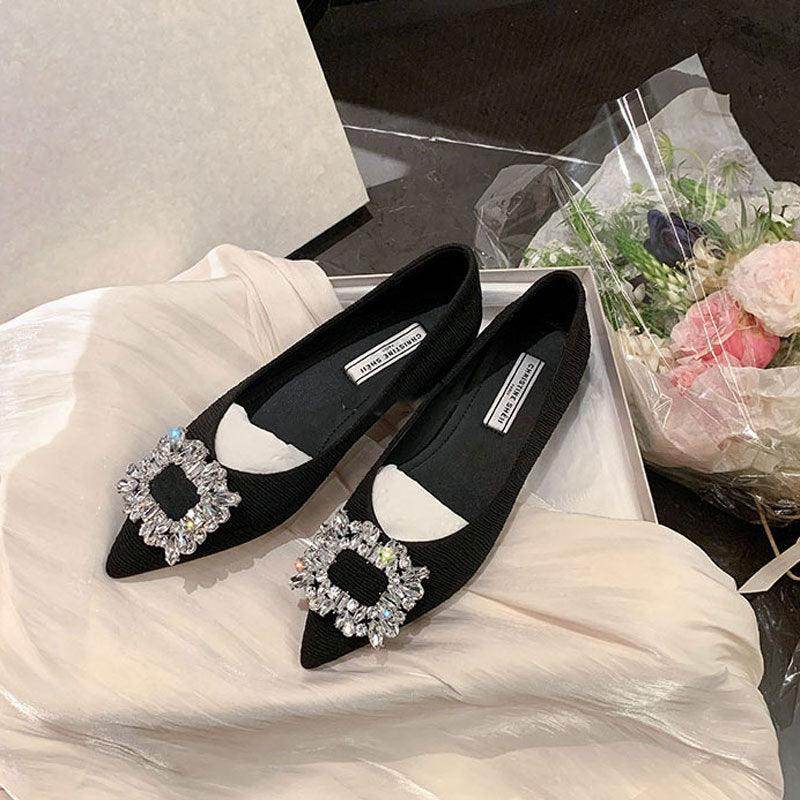 Rhinestone Pointy Flat Shoes 707106912708