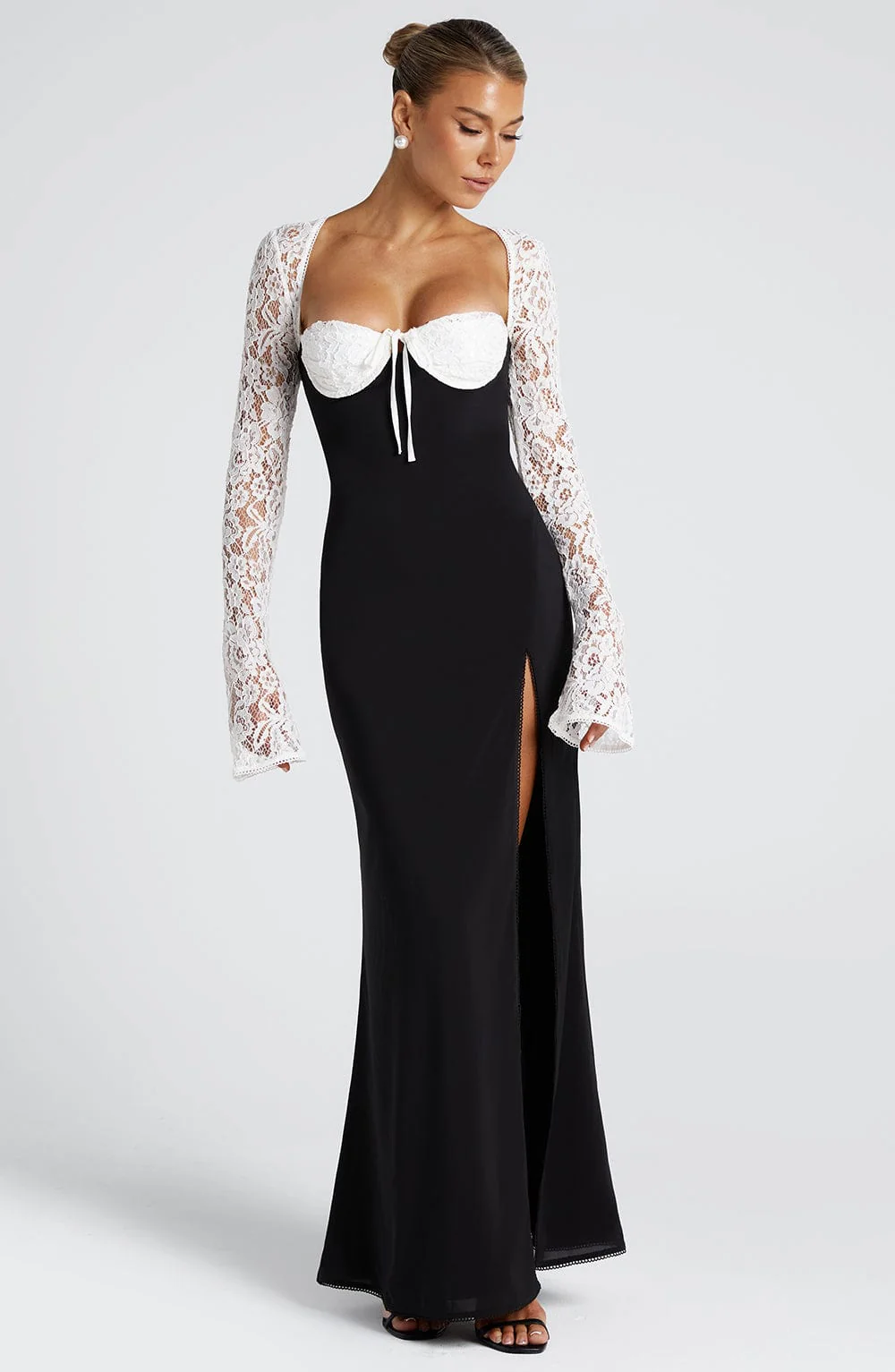 Aria Maxi Dress - Black/White