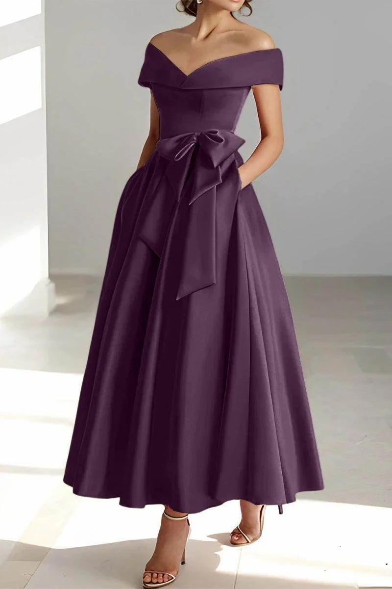 Off The Shoulder Sleeveless Ankle Length Mother Dresses CM0332
