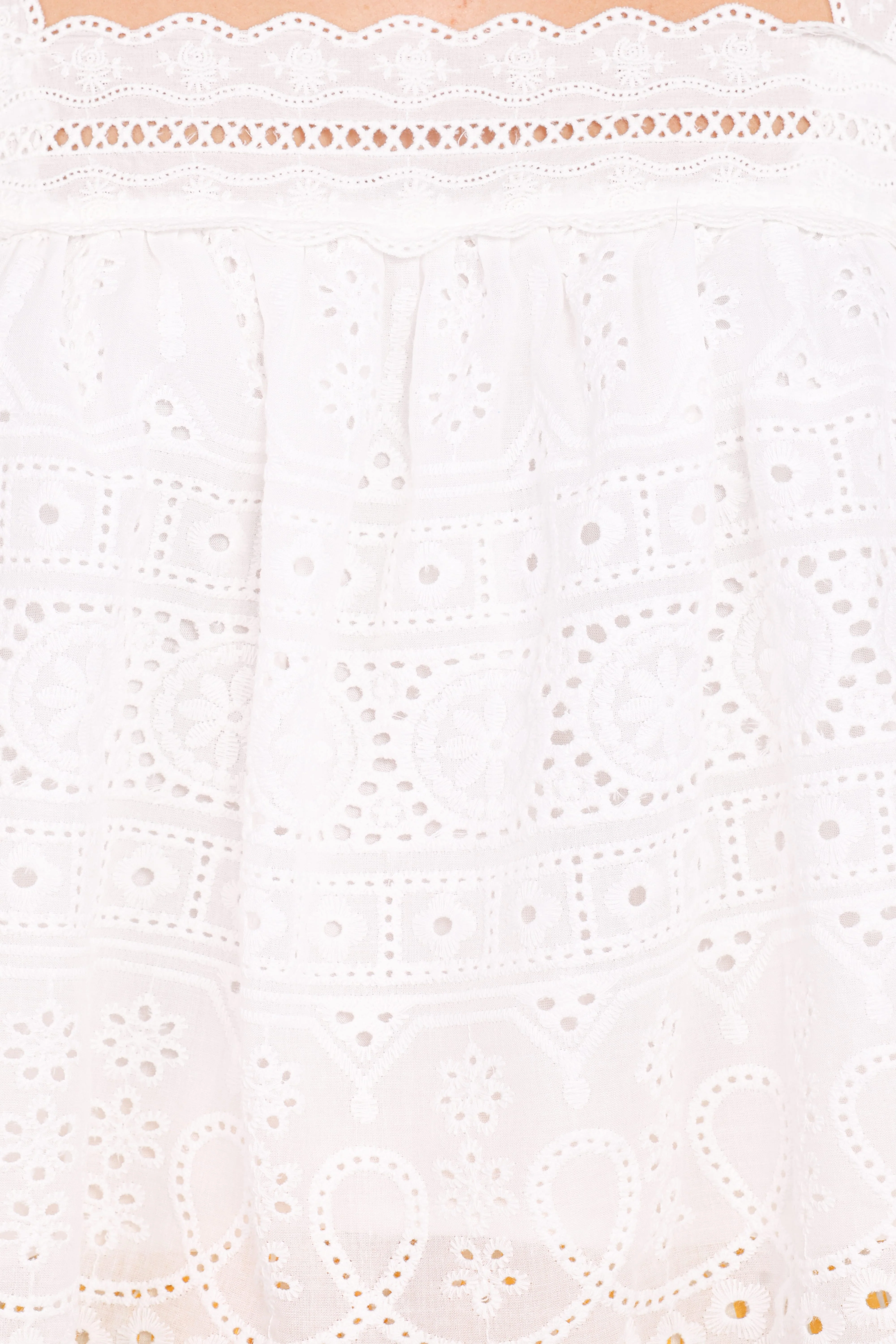 Aideen Eyelet Top - White