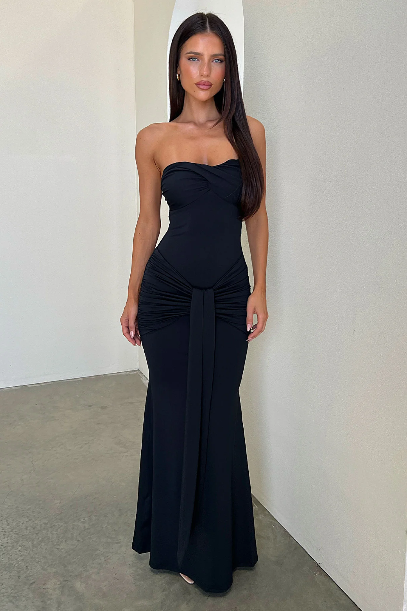 Taryn Strapless Maxi Dress - Black