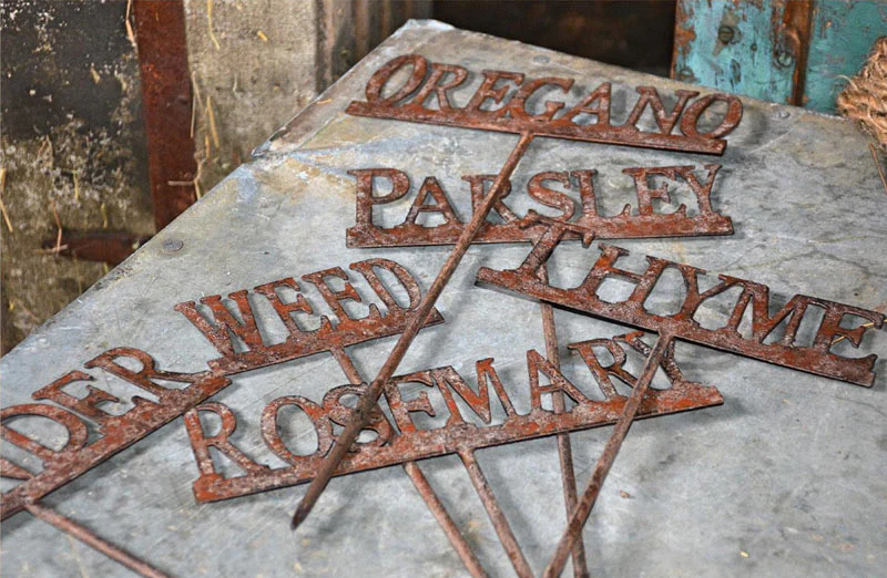 Metal Herb Garden Signs  Set of 6