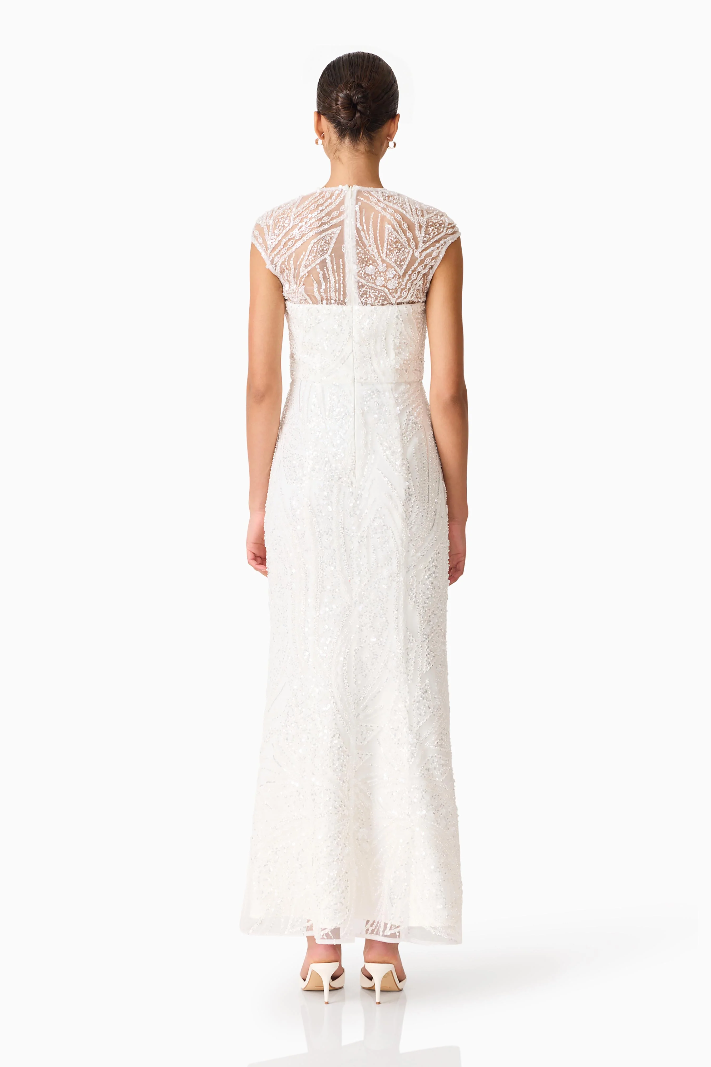 Daelia Embellished Gown White