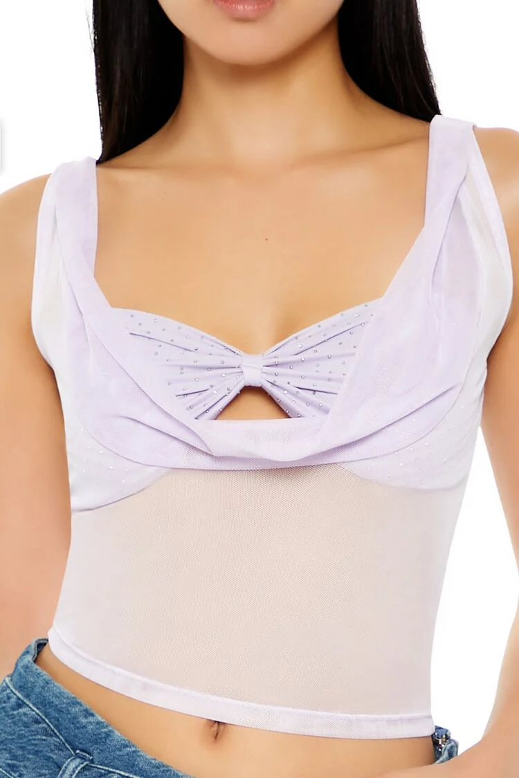 Mesh Rhinestone Combo Top