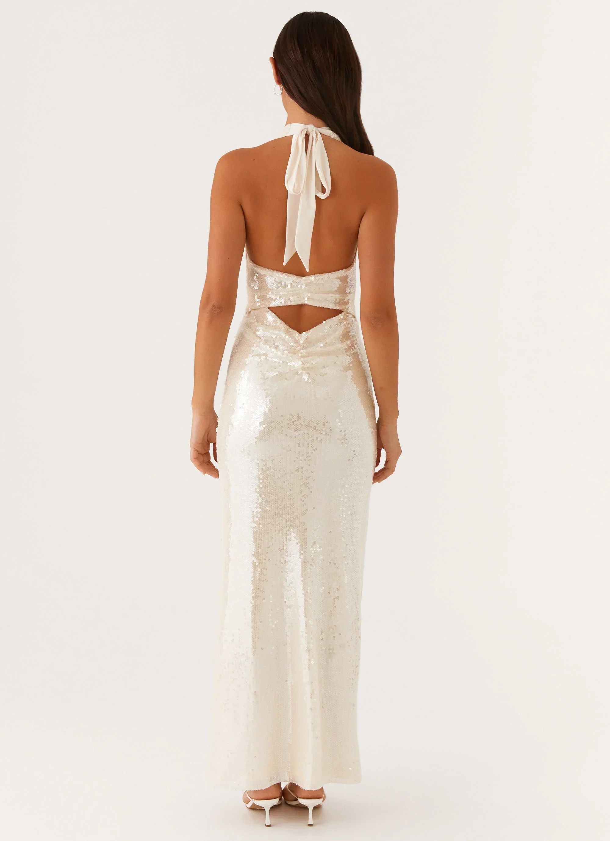 Whisked Away Halterneck Maxi Dress - White - luluinthesky