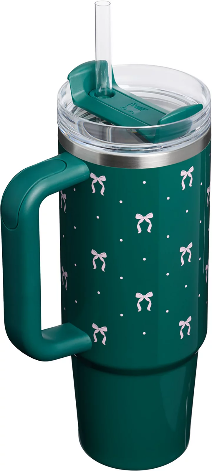 Stanley 30 oz. Quencher H2.0 FlowState Tumbler - Holiday - Shadow Green Bows