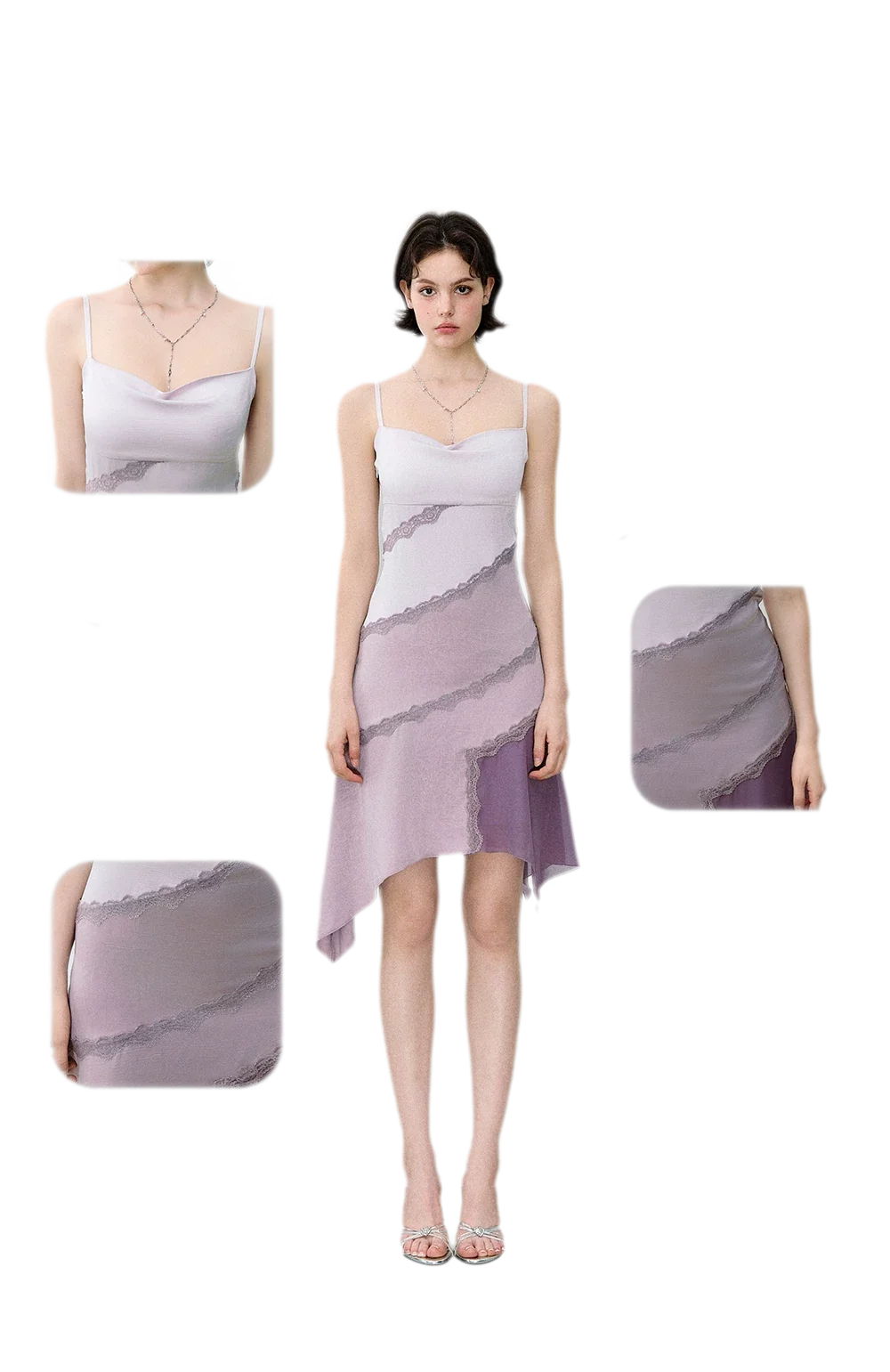 Asymmetric Satin Cami Dress | Final Sale