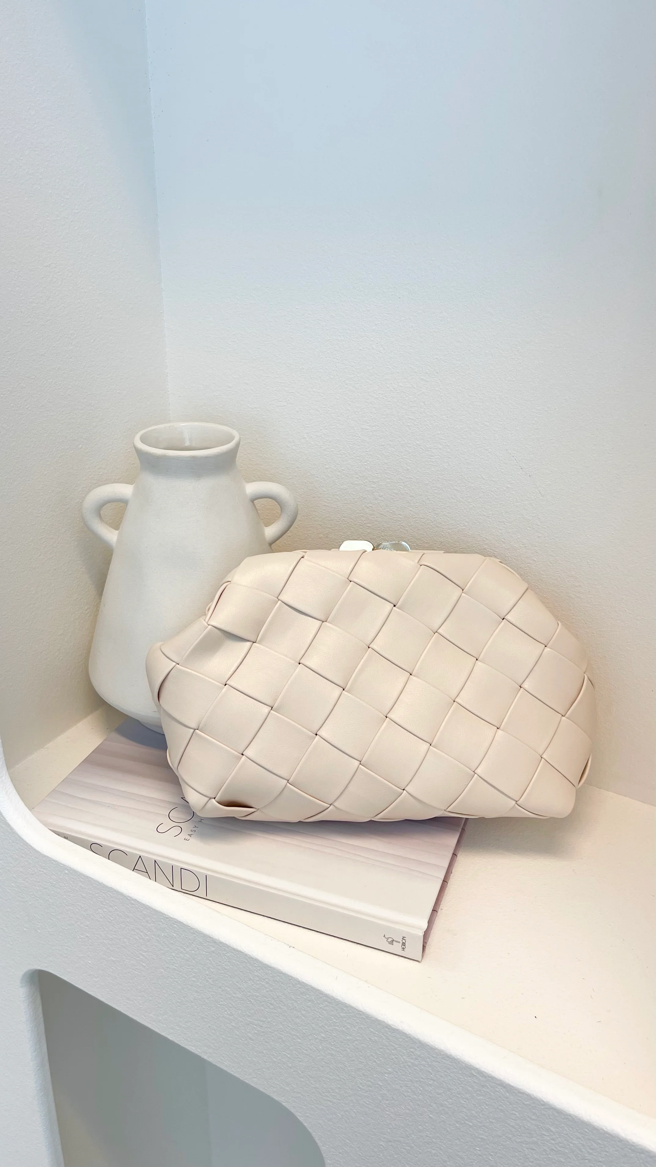 Vasanti Woven Clutch - Beige