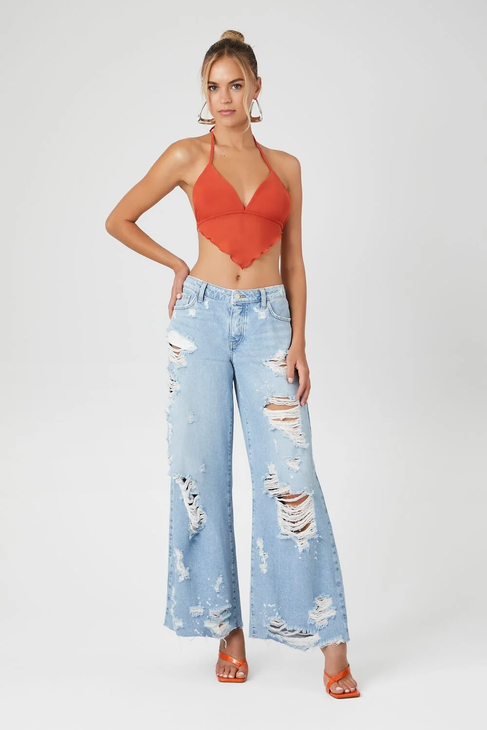 Mesh Open-Back Halter Top