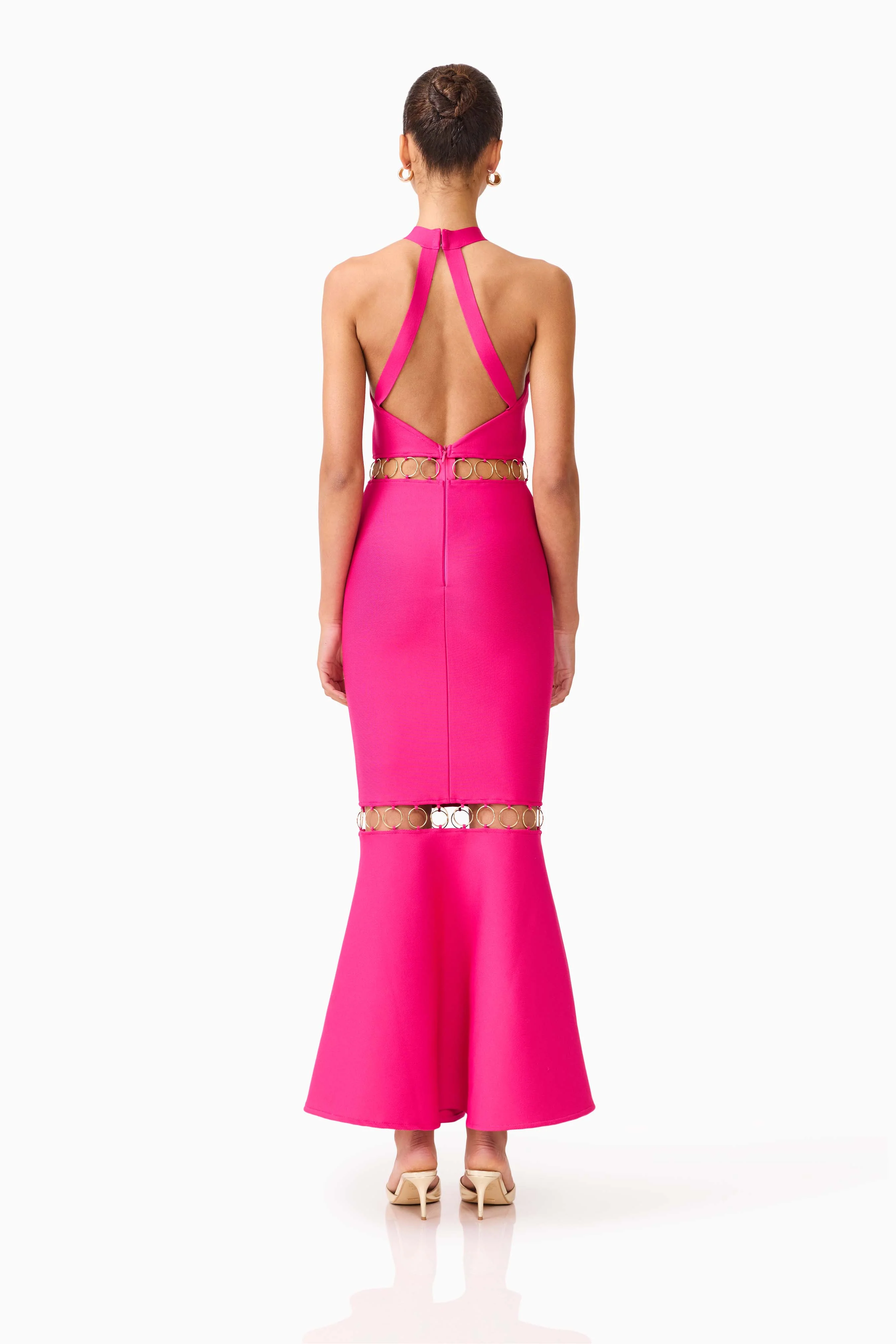 Naomi Halter Gown in Raspberry Pink