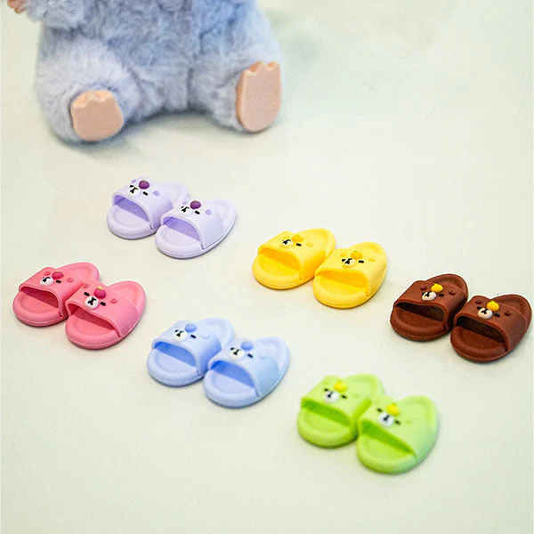 Mini Cartoon Slides Sandals For Plush Dolls (1pc) Multiple Styles - Petite Threads