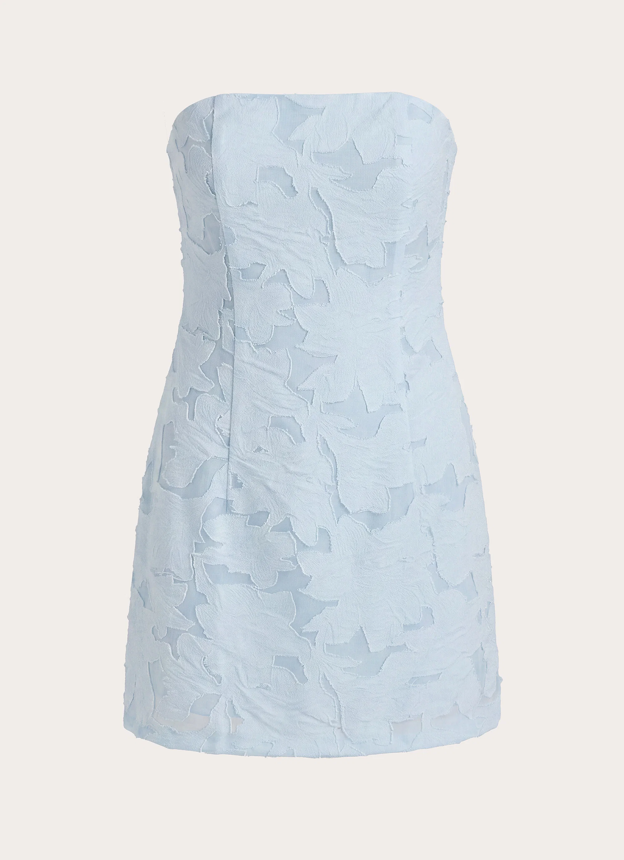 Della Lace Strapless Mini Dress - Blue - FASHION NOB