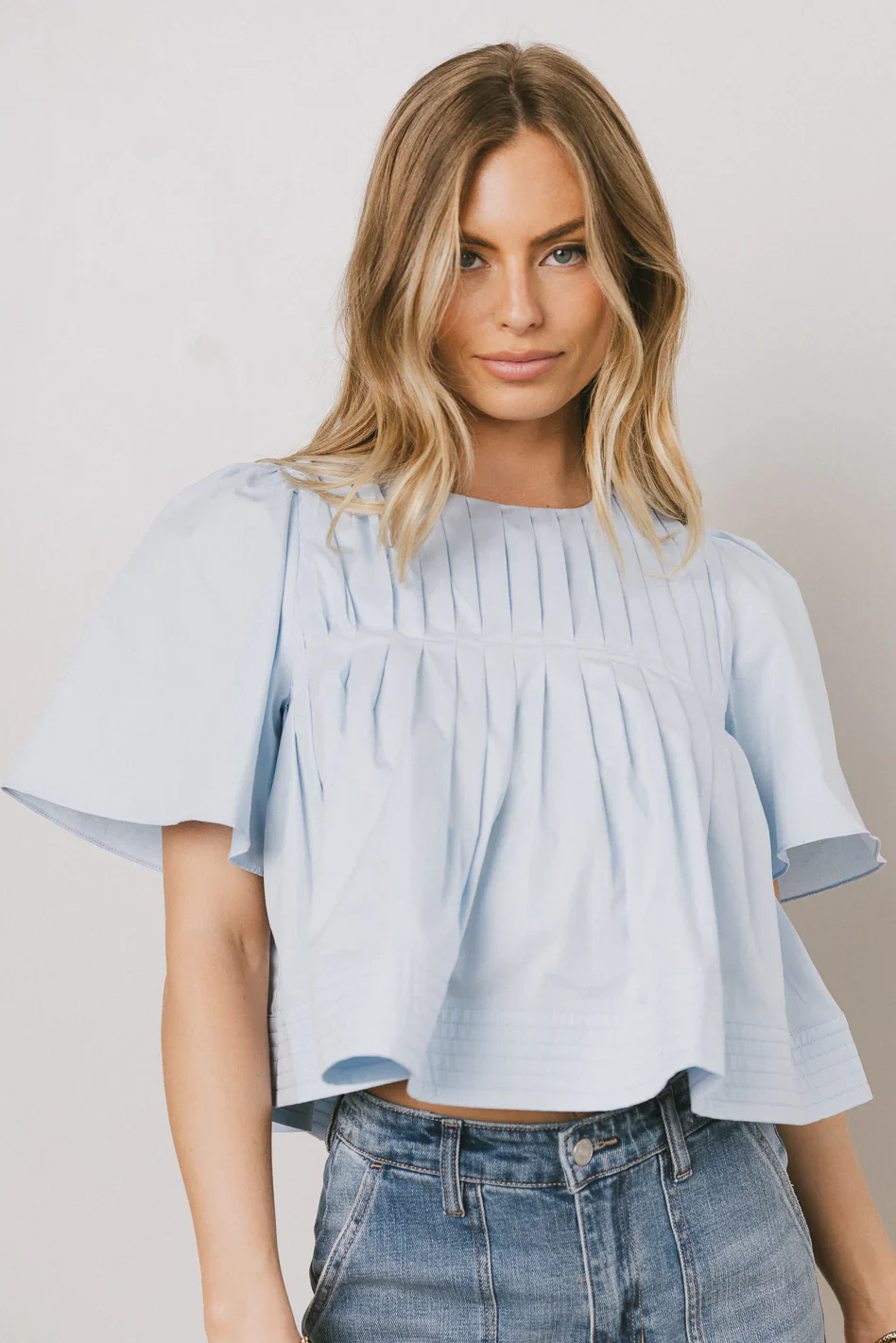 Isha Pleated Top in Blue