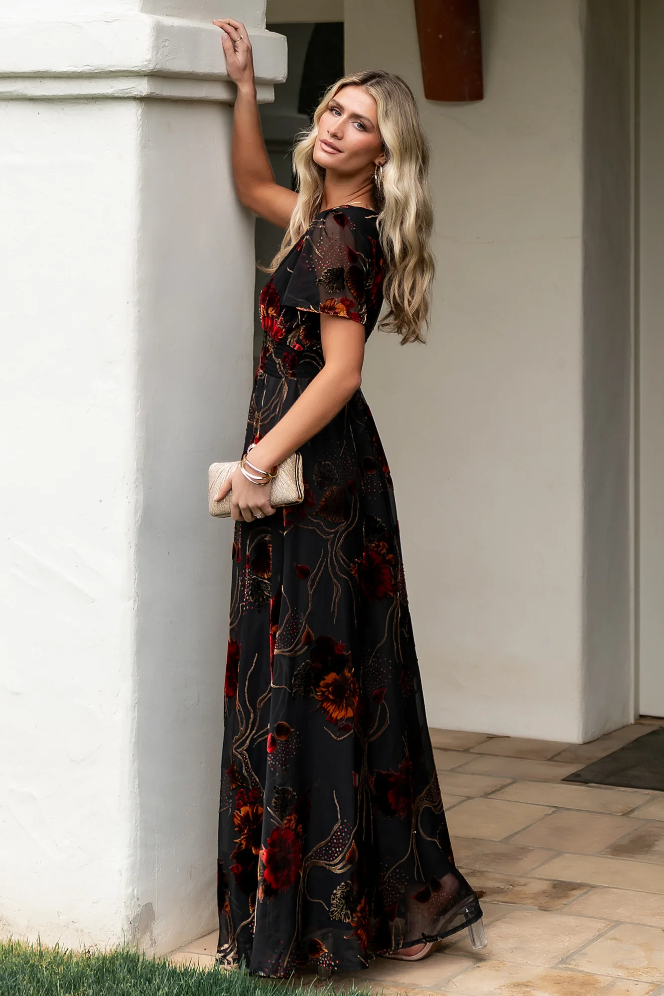 Valen Maxi Dress | Black Multi