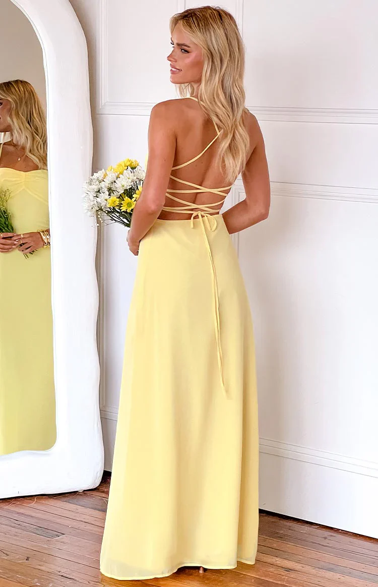 Arabelle Yellow Maxi Dress - luluinthesky