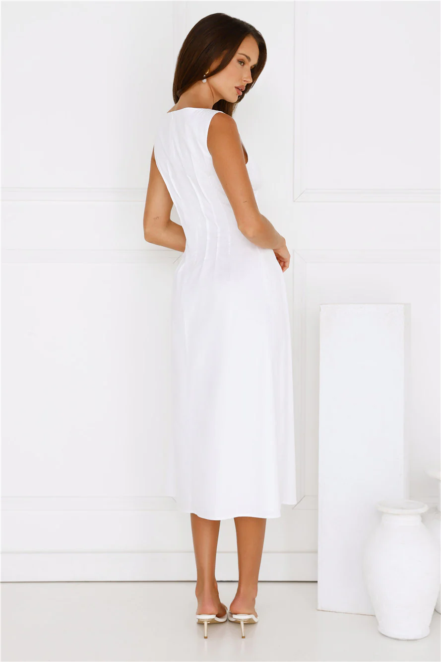 Sun Drenched Days Midi Dress White - luluinthesky