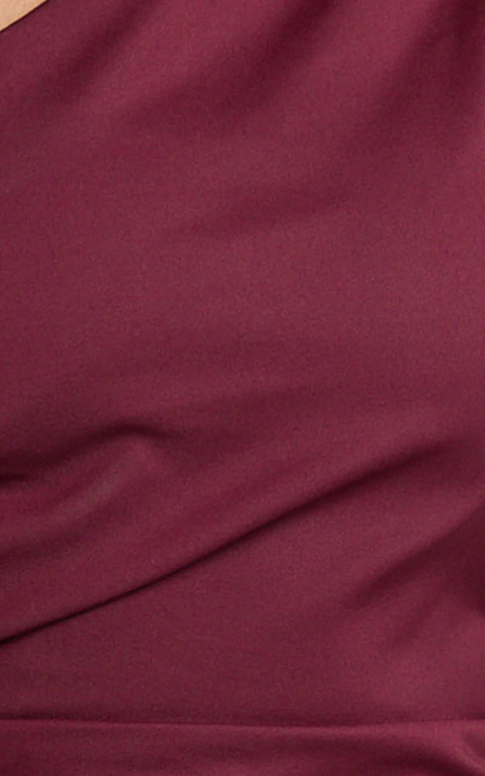 Karlie Midi Dress - One Shoulder Fitted Dress in Wine