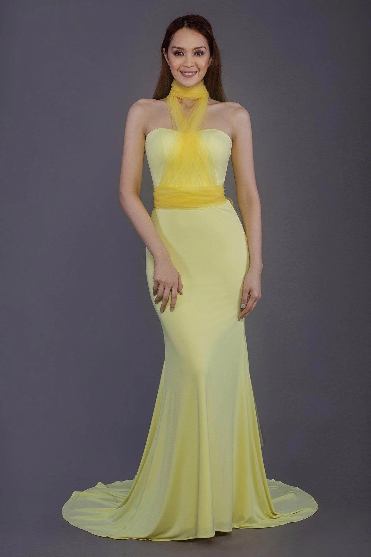 Mermaid Court Train Knitted Fabric Bridesmaid Dress PR3498