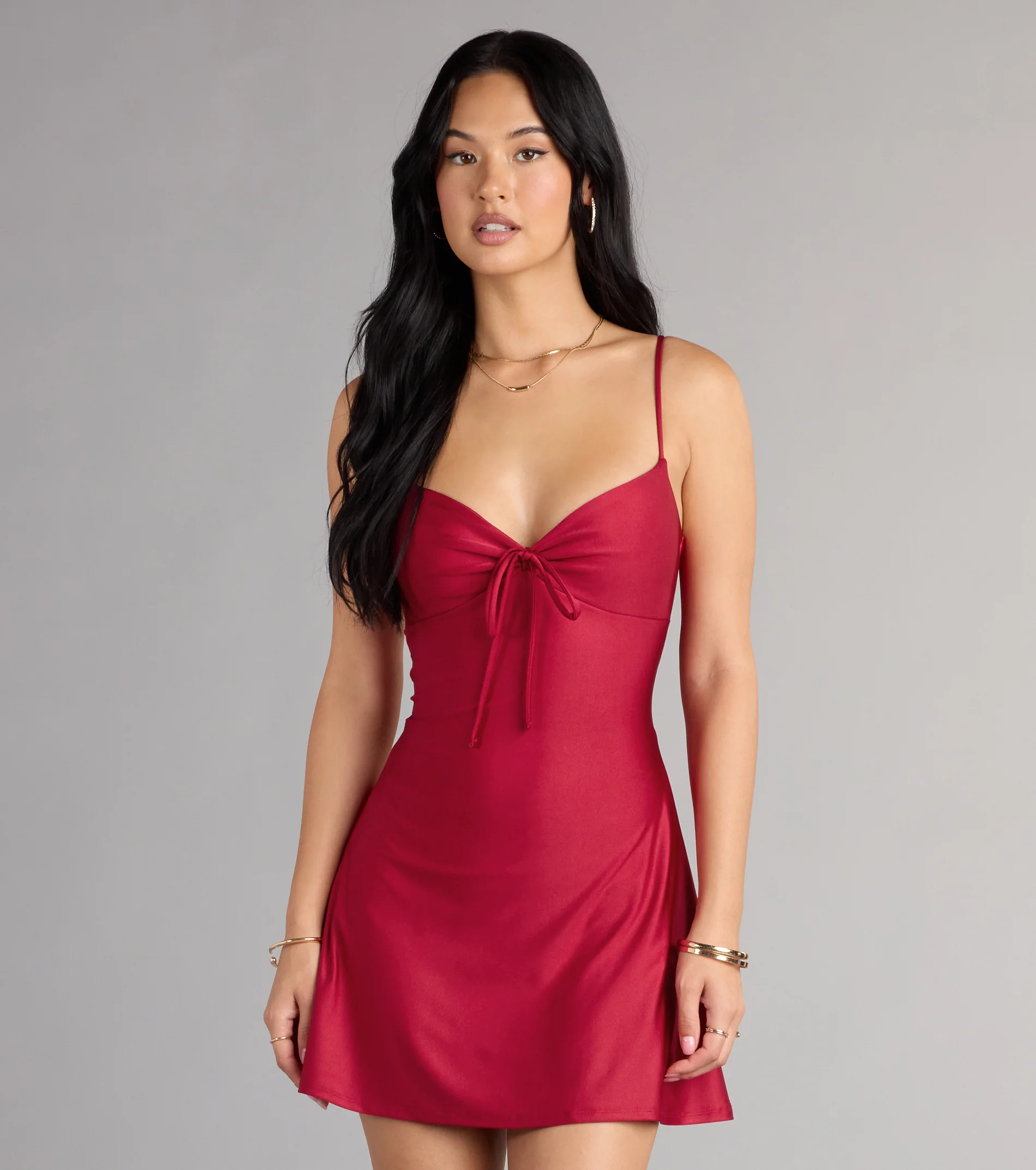 Sweetest Vibe V-Neck Tie A-Line Dress