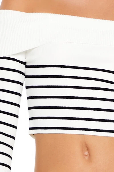 Striped Off-the-Shoulder Sweater