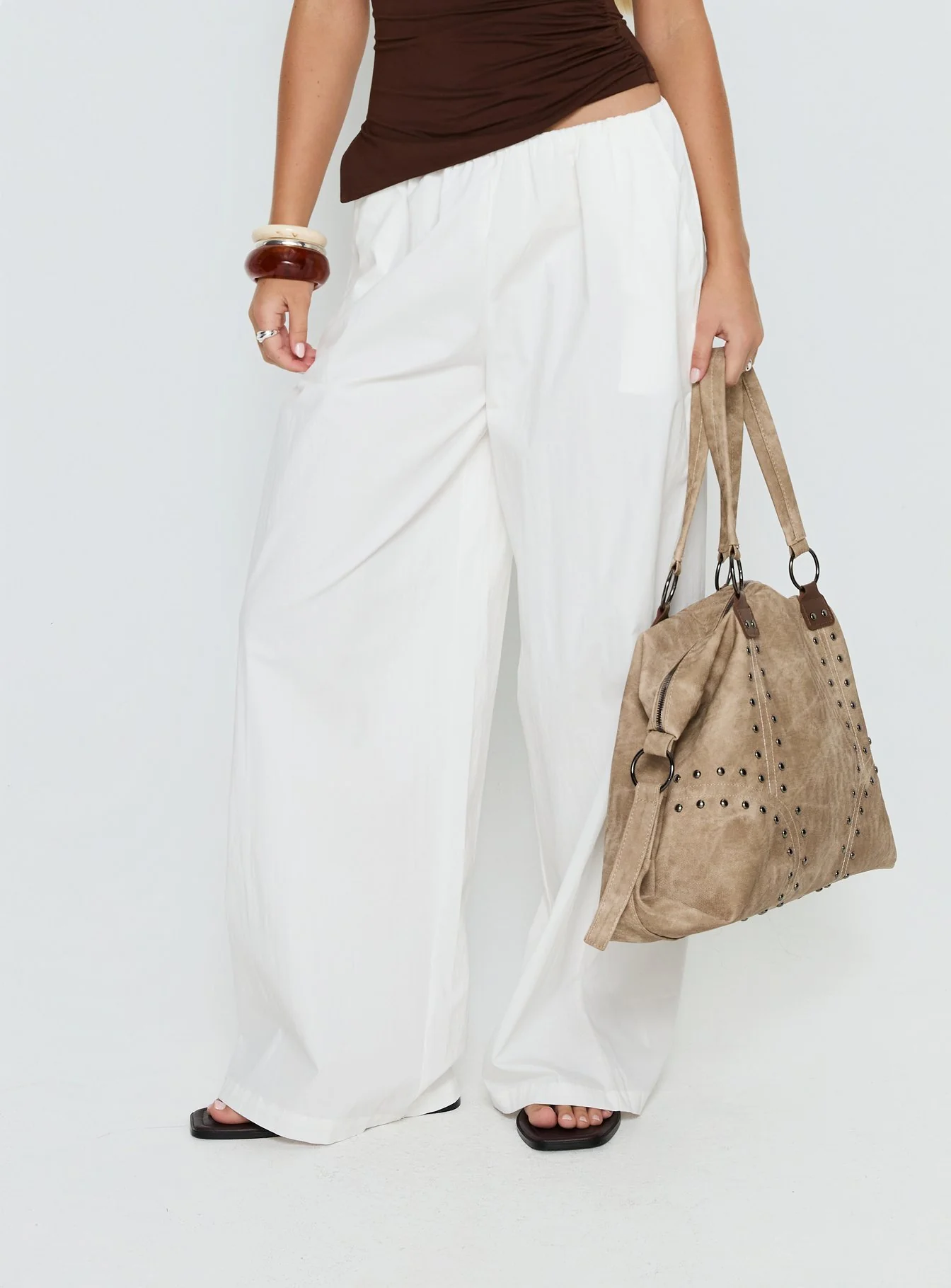 Lunea Concealed Waistband Pants White Tall
